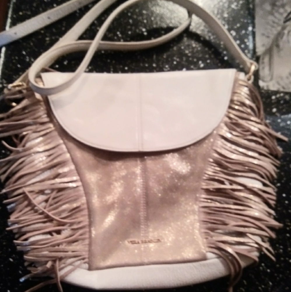 Vera Bradley Fringed Meredith Crossbody White